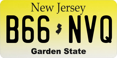 NJ license plate B66NVQ
