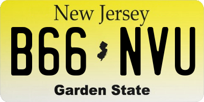 NJ license plate B66NVU