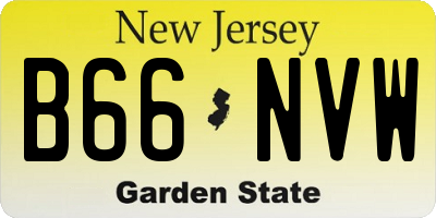 NJ license plate B66NVW