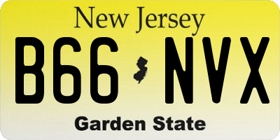 NJ license plate B66NVX