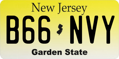 NJ license plate B66NVY