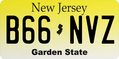 NJ license plate B66NVZ