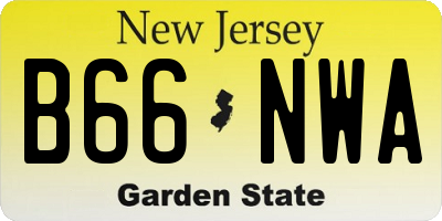 NJ license plate B66NWA