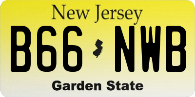 NJ license plate B66NWB