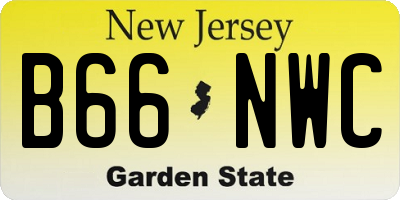 NJ license plate B66NWC