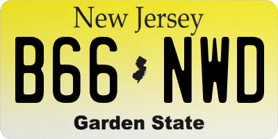 NJ license plate B66NWD