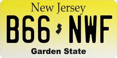 NJ license plate B66NWF