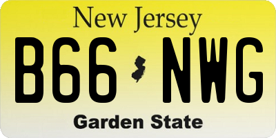 NJ license plate B66NWG