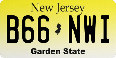 NJ license plate B66NWI