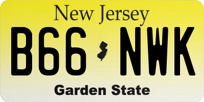 NJ license plate B66NWK