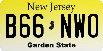 NJ license plate B66NWO