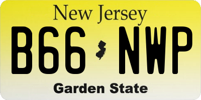 NJ license plate B66NWP
