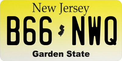 NJ license plate B66NWQ