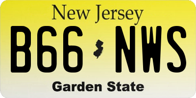 NJ license plate B66NWS