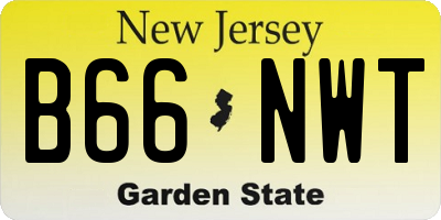 NJ license plate B66NWT