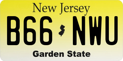 NJ license plate B66NWU