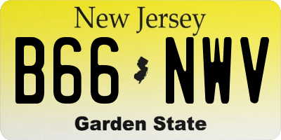 NJ license plate B66NWV