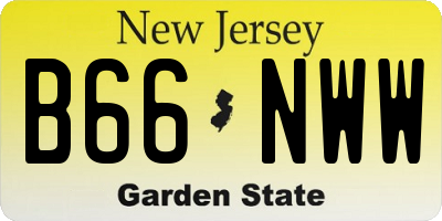 NJ license plate B66NWW