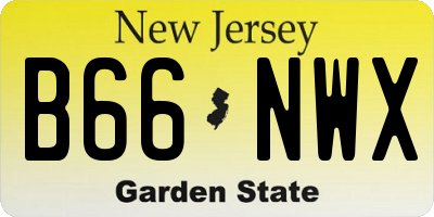 NJ license plate B66NWX