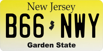 NJ license plate B66NWY