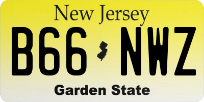 NJ license plate B66NWZ