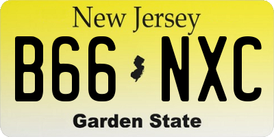 NJ license plate B66NXC
