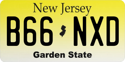 NJ license plate B66NXD