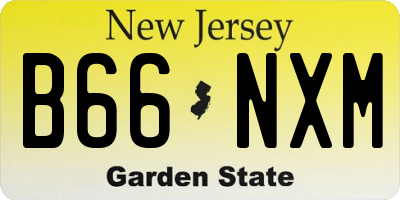 NJ license plate B66NXM