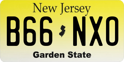 NJ license plate B66NXO