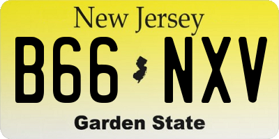 NJ license plate B66NXV