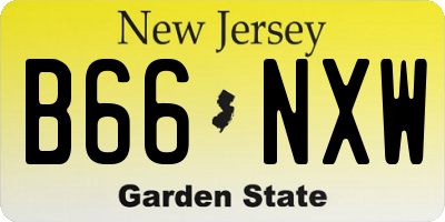 NJ license plate B66NXW