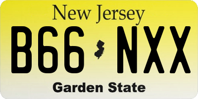 NJ license plate B66NXX