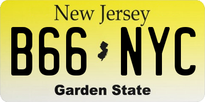 NJ license plate B66NYC