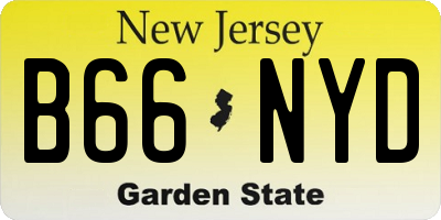 NJ license plate B66NYD