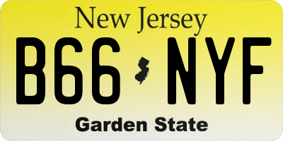NJ license plate B66NYF