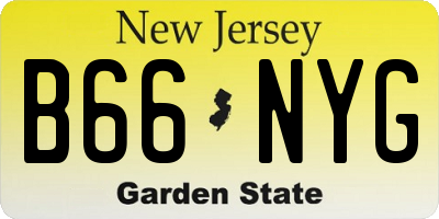 NJ license plate B66NYG