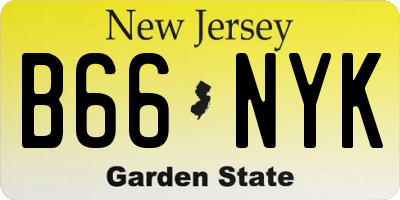 NJ license plate B66NYK