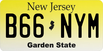 NJ license plate B66NYM
