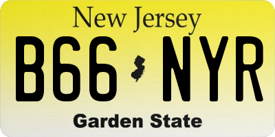 NJ license plate B66NYR