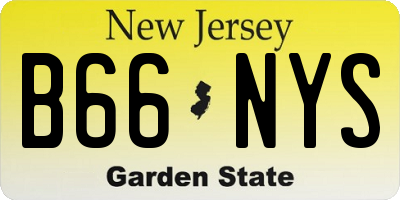 NJ license plate B66NYS