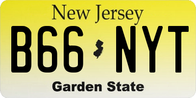 NJ license plate B66NYT