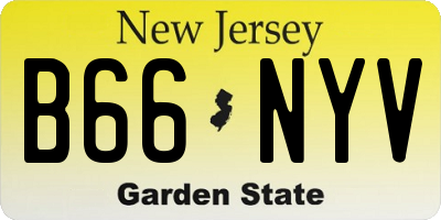 NJ license plate B66NYV
