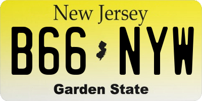 NJ license plate B66NYW