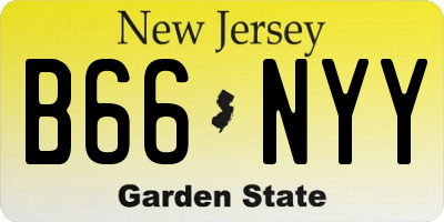 NJ license plate B66NYY