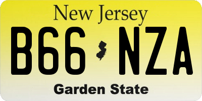 NJ license plate B66NZA