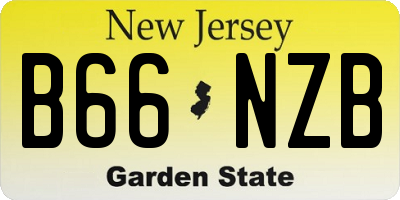 NJ license plate B66NZB