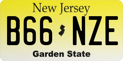 NJ license plate B66NZE