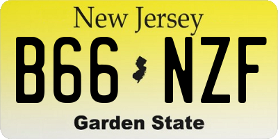 NJ license plate B66NZF