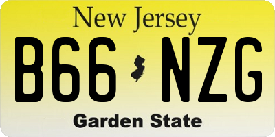 NJ license plate B66NZG