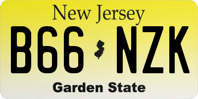 NJ license plate B66NZK